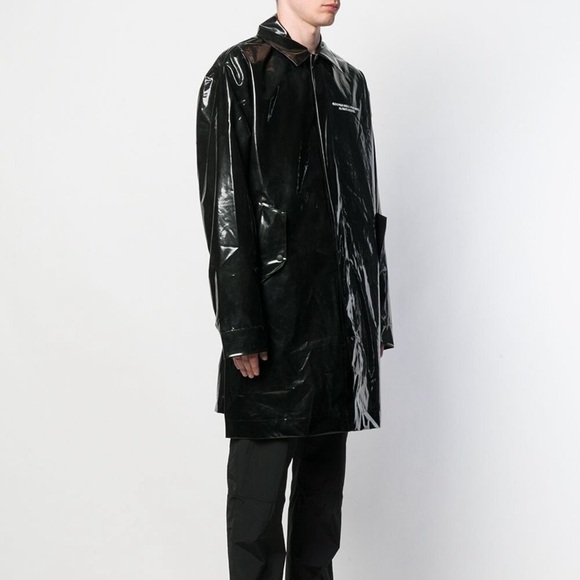 Palm Angels Black waterproof Raincoat 48 S - Picture 5 of 16